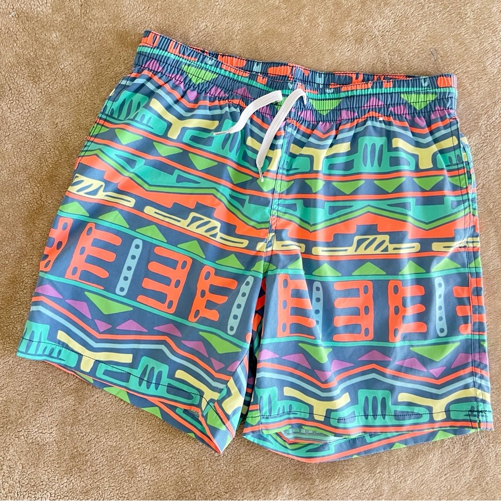 chubbies Bright Multicolor Aztec-Style Swim Trunks